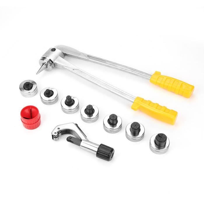 Kit Extenseur Tube Hydraulique CVC 3/8" à 1-1/8" - 7 Têtes + Coupe-Tube + Ébavureur