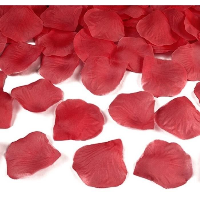 100 Pétales De Rose En Tissu Rouge Sombre 5 X 5 Cm
