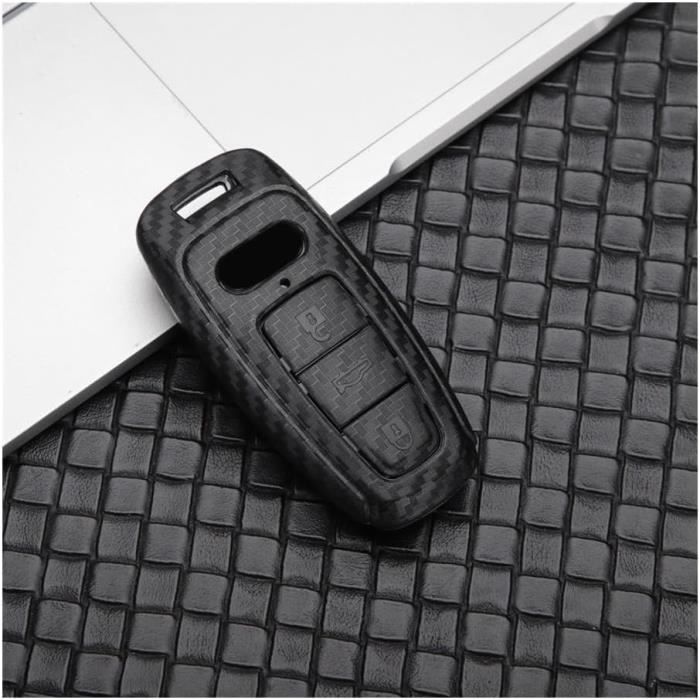Kwmobile Coque Clé Voiture Compatible Audi 3 Touches - Étui Protection Silicone Souple Noir-Bleu