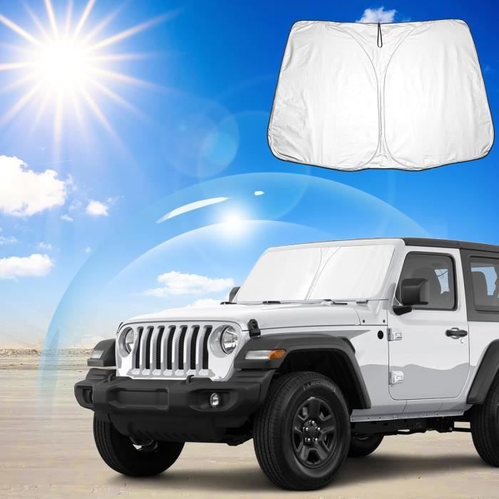 Pare-soleil pour Jeep Compass 2017-2024 – Pare-soleil compatible avec Jeep Compass – Pare-soleil pliable pour fenêtre avant – Bloque les rayons UV pour garder votre voiture au frais – Accessoires de