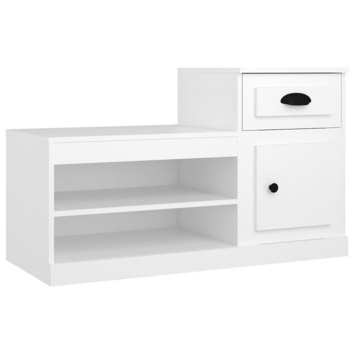 Armoire à chaussure murales noir brillant bois d'ingénierie