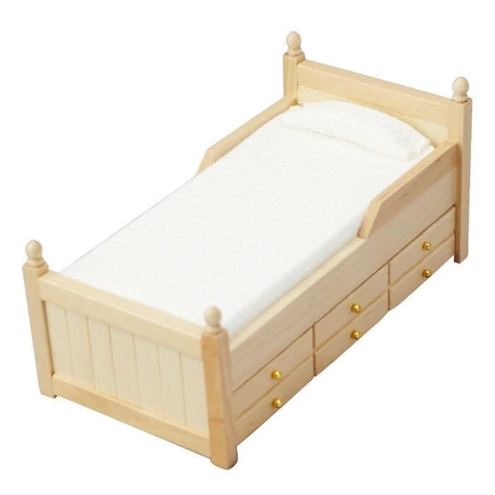 Parure De Lit Pour Maison De Poupée 1/12 - Ensemble Drap, Couette Et 3 Oreillers - Motifs Cœurs Et Fleurs - Accessoire Miniature Réaliste - Cadeau DIY Pour Enfants