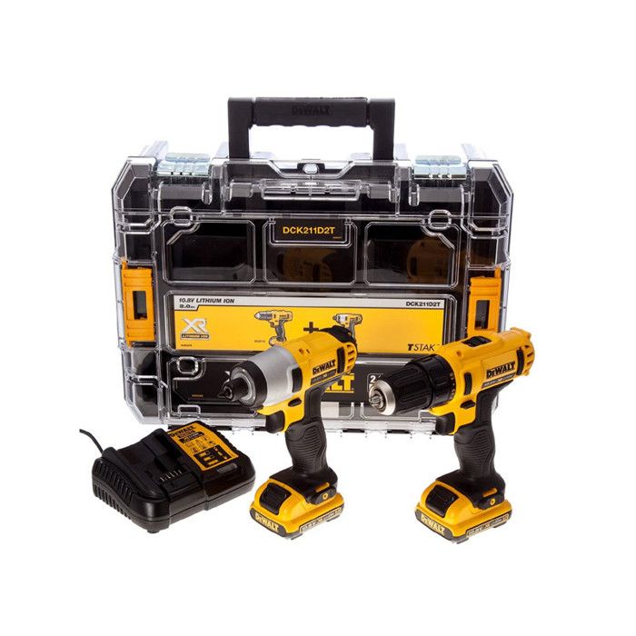 Kit d'outils DeWalt 10 8V 2 0Ah Li Ion DCK211D2T