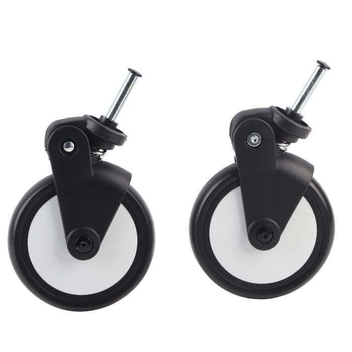 Roues De Rechange Pour Poussette Yoya Plus / Dearest - Paire Avant Ou Arrière En Caoutchouc Et Métal - Accoudoir Optionnel - 8