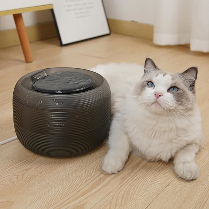 Fontaine à boire  pour chat 2,5 L, fontaine automatique ultra silencieuse, avec lumière LED intégrée, sans BPA avec filtres