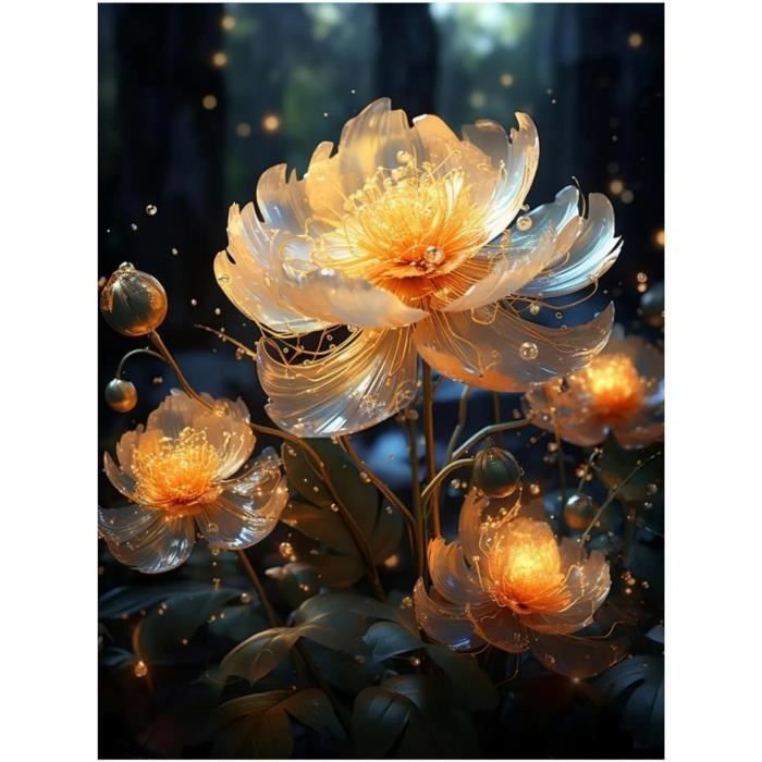 Kit Diamond Painting Lavande 30x30cm - Peinture Diamants 5D Ronds, DIY Déco Murale