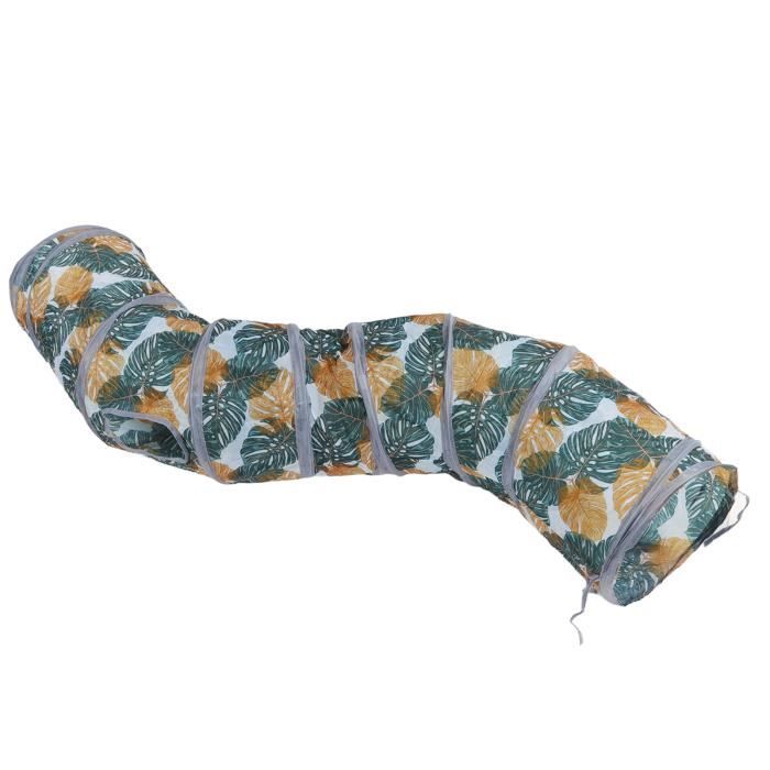 Comparer les prix de EJ.life Tube de tunnel pour chat Cat S Tunnel Tube Wild Leaf Print Épaissir Pliable Portable Petit Tunnel pour Animaux de Compagnie