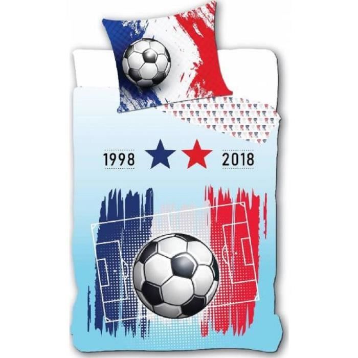 Housse De Couette 140x200 Parure De Lit Équipe De France FFF – Housse De Couette 220x240 Cm 2 Taies 63x63 Cm – 100% Coton, Réversible – Imprimé Football, Certification Oeko-Tex Housse De Couette 140x200 Parure De Lit Équipe De France FFF – Housse De Couette 220x240 Cm 2 Taies 63x63 Cm – 100% Coton, Réversible – Imprimé Football, Certification Oeko-Tex