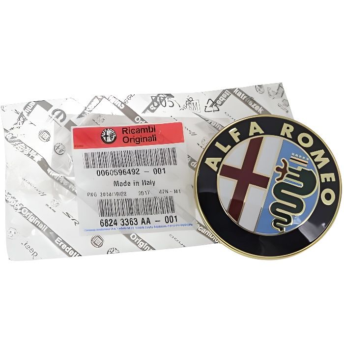 1 LES ARMOIRIES NOIR ALFA ROMEO GIULIETTA GRILLE AVANT OU ARRI/ÈRE 159 MITO 147 GT 74 MM