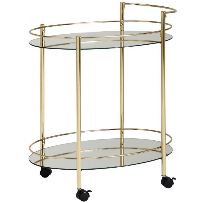 meuble bar - finebuy - or - 67 x 79 x 46 cm - avec roulettes