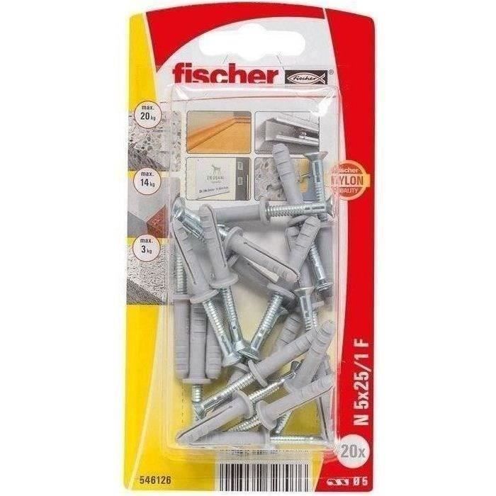 Cheville à frapper - FISCHER - n 5x25/1 f - Nylon - 25 mm - Cheville