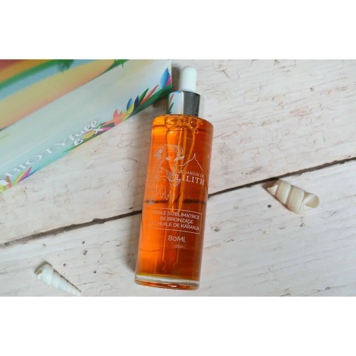 Huile de plage au Karanja, Buriti et Jojoba - Prépare et prolonge le bronzage - 100% naturelle et Bio - 75ml