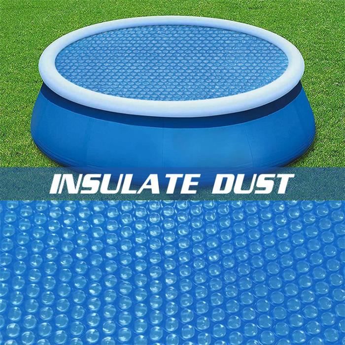 Bâche Solaire Deluxe Piscine Ronde Ø600 Cm – Film à Bulles Noir Épais 180 Microns, Chauffage Solaire