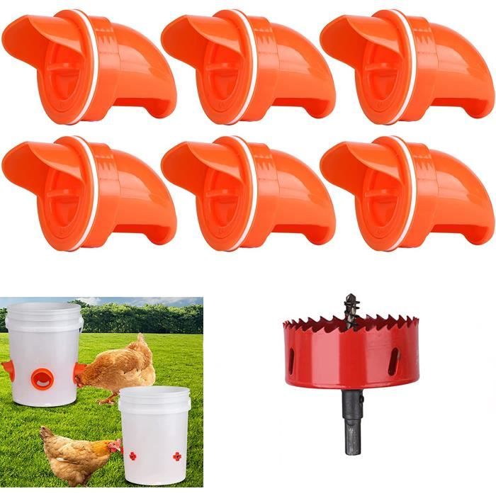 Meilleurs prix pour 6Pcs Mangeoire Poules DIY, Mangeoire Poule Automatique, Mangeoire à volaille Gravité Kit  Anti-Gaspillage Anti Nuisible Imperméable
