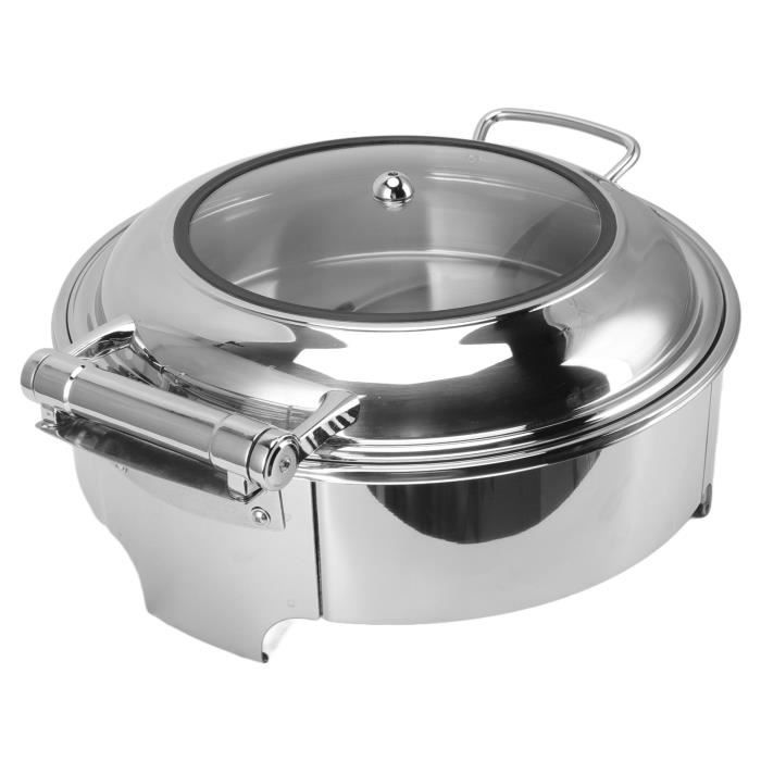 NISMIA Plat Chauffant Buffet Plat-réchaud Ensemble De Réchauds Ronds for Table Ronde Chauffe-Plats, Mini Marmite De Buffet De Traiteur (Color : Gold