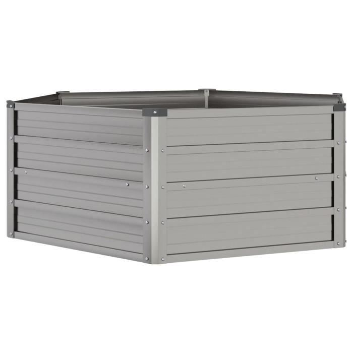 LAPOOH Jardinière Hexagonale En Acier Corten, 129 X 129 X 45 Cm, Gris, Robuste, Pour Extérieur, Balcon Ou Patio