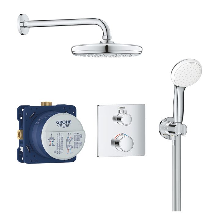 GROHE Set de douche encastré Tempesta 210 Grohtherm 34729000 Tête 2