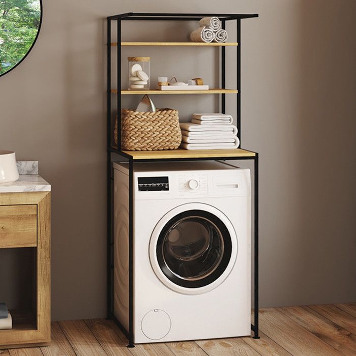 IDMARKET Meuble étagères de rangement dessus machine à laver DETROIT design industriel IDMARKET Meuble étagères de rangement dessus machine à laver DETROIT design industriel