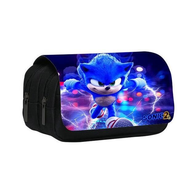 CERDÁ Trousse Crayons Ovale Sonic Prime – Bleu Foncé, 22,5 X 8,5 X 5 Cm, Fermeture Éclair, Design Officiel Espagne Pour Fans Sonic