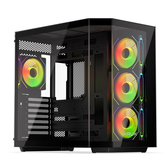 Boîtier PC ATX KRUX Empero 4 Ventilateurs ARGB 120 mm Panneaux en Verre Refroidissement Liquide 360 mm