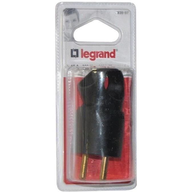 LEGRAND Fiche mâle Annela - 2 phases + terre - noir