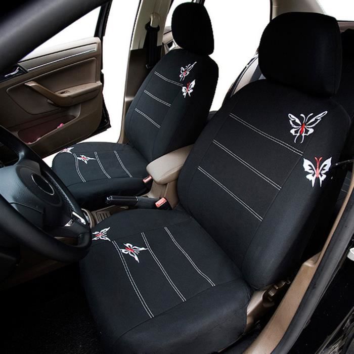 housse de siège universel papillon brodé auto convient voiture accessoires intérieurs de voiture couvre noir