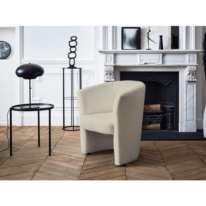 Kori - fauteuil cabriolet - en tissu bouclette tendance Couleur - Beige
