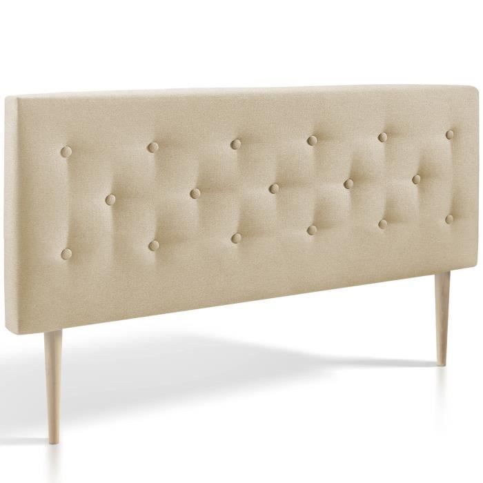 T&ecirc;te de lit oslo beige 140x100 ( 60 sans pieds)