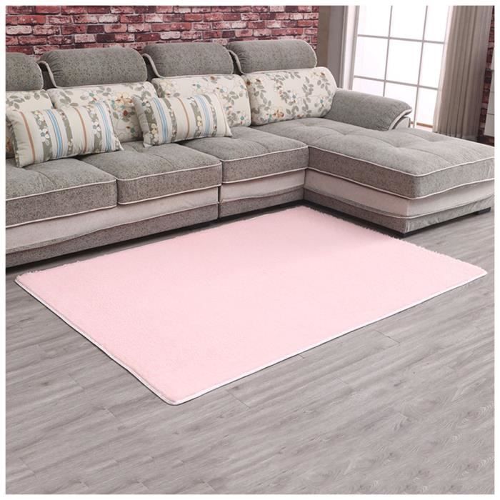 Grand Tapis De Sol Doux Gris (80x160cm) – Poil Haut, Anti-dérapant – Pour Salon Ou Chambre