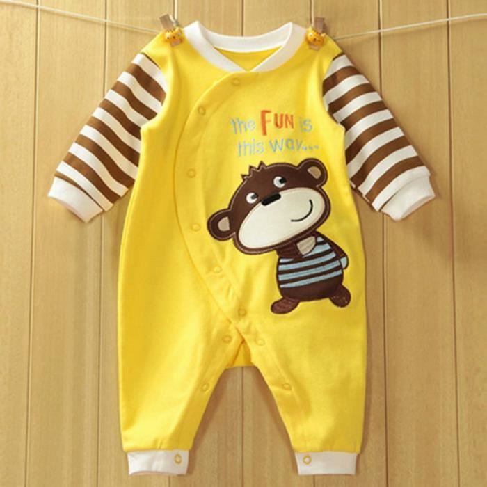 Pyjama Bebe Fille Garcon Combinaisons En Coton A Manches Longues Singe Pyjama Jaune Cdiscount Pret A Porter Pyjama Bebe Fille Garcon Combinaisons En Coton A Manches Longues Singe Pyjama Jaune Cdiscount Pret A Porter
