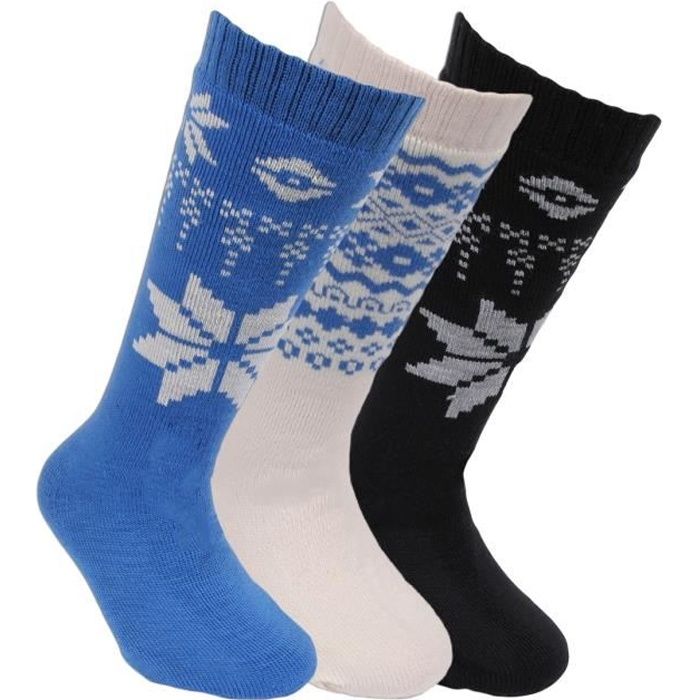 Chaussettes hautes enfant lot de 3 Bleu/noir - Cdiscount Prêt-à-Porter