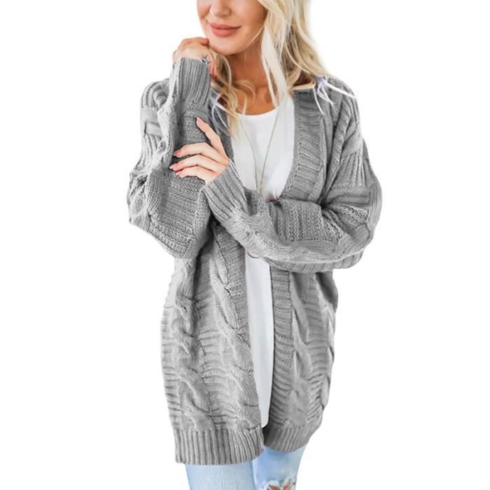 gilet long torsadé femme