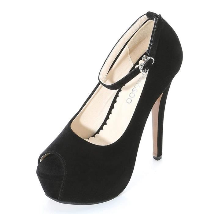 Chaussures Noires à Talons Hauts Stilettos Avec Boucle – Pointure 38, Portées Une Fois à L'intérieur