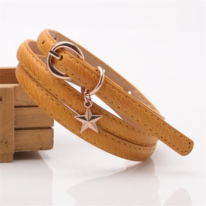 VONMELLI Ceinture En Cuir Tendance Pour Femme - Ceinture Réglable Rétro Classique Avec Boucle Unilatérale Pour Jeans, Pantalons Et Robes
