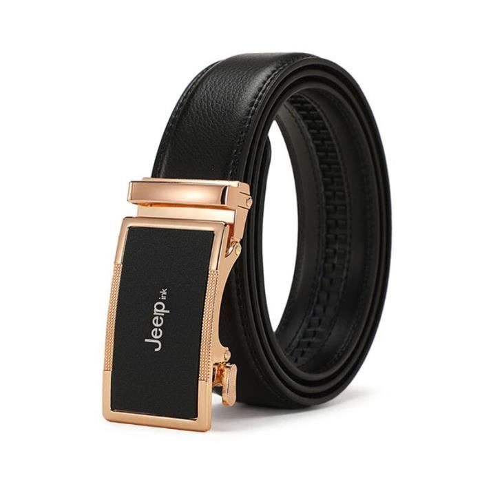 Ceinture Sans Boucle en Cuir Style Lisse