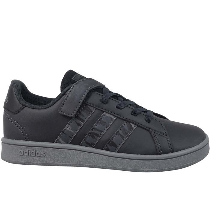 Adidas Baskets ADIDAS Grand Court EL C Noir - Mixte/Enfant - Scratch - Synthétique