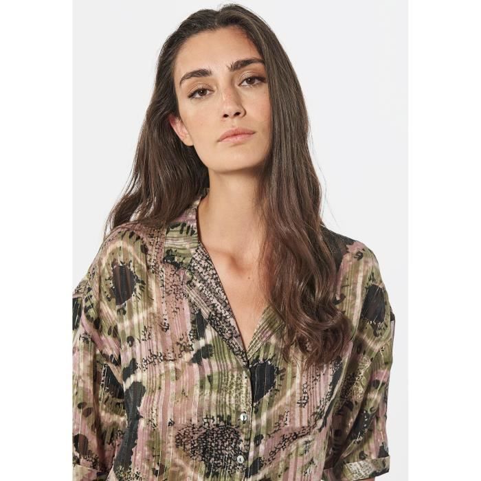 Blouse fleurie NEKA Femme Manches courtes Rose