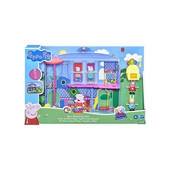 Peppa Pig - Centre de loisirs avec sons 11 pieces dont 2 figurines - Parc aire de Jeux - Set Jouet prescolaire et carte