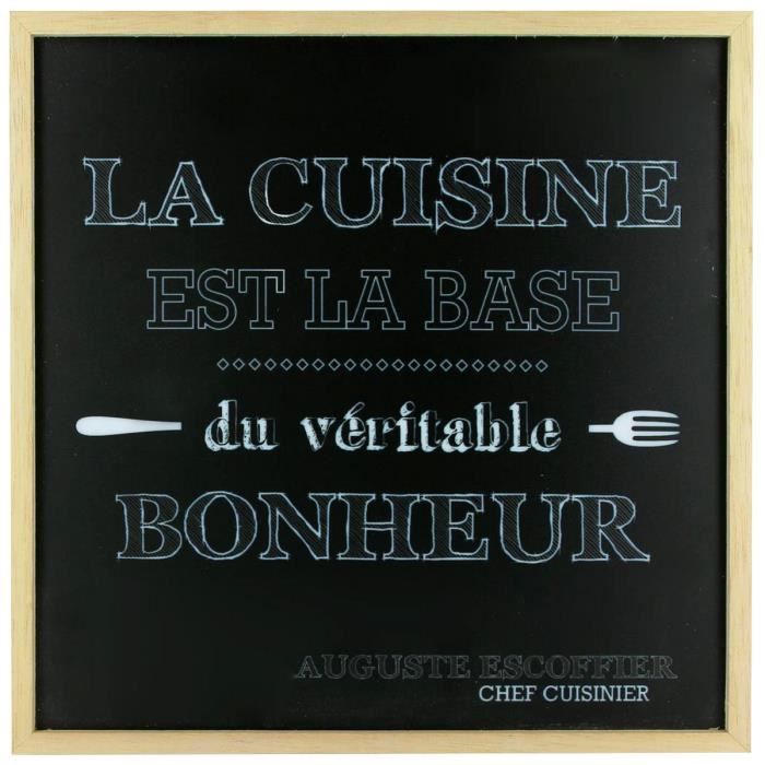 Lampe Cadre A Suspendre Panneau Lumineux Citation La Cuisine Est La Base Du Bonheur Bistrot Cdiscount Maison