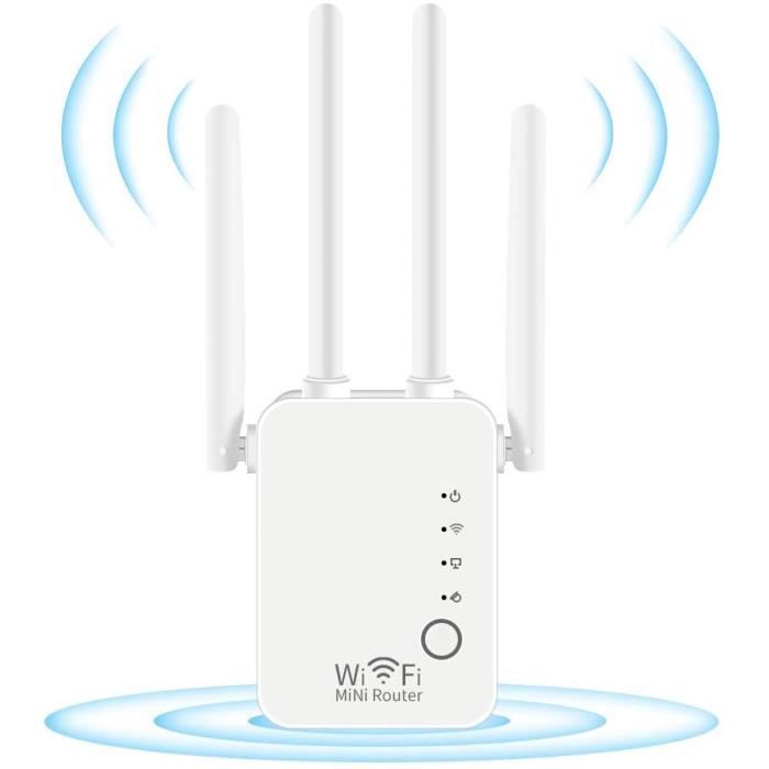 Répéteur WiFi 6 Antennes - Amplificateur Signal Jusqu’à 500 M² - 2 Ports LAN - Plug And Play