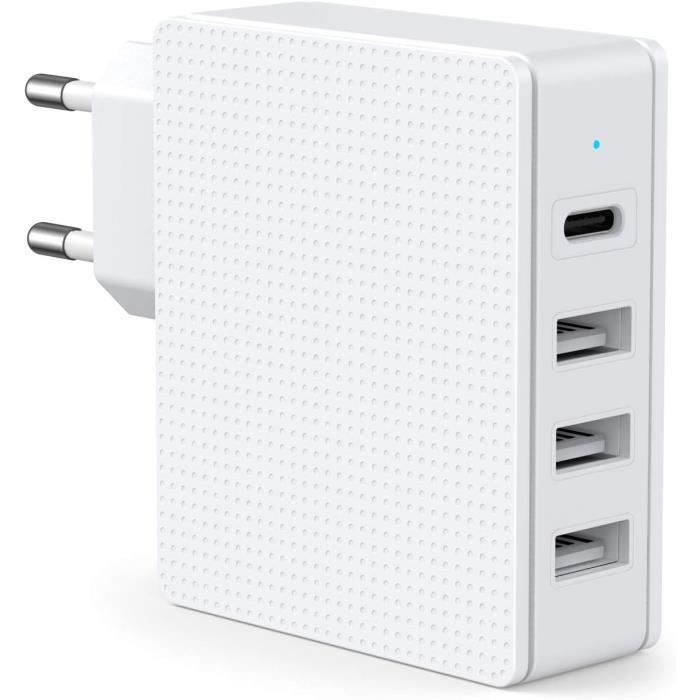 Chargeur Rapide Pisen USB Type-C PD 18W 3A - Blanc - Neuf Sous Blister - Universel