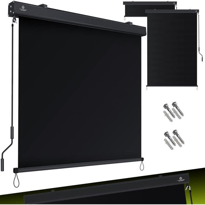 Store Vertical Occultant 120 X 250 Cm Avec Manivelle - Aluminium + Polyester, Protection Solaire 90-95%, Anthracite