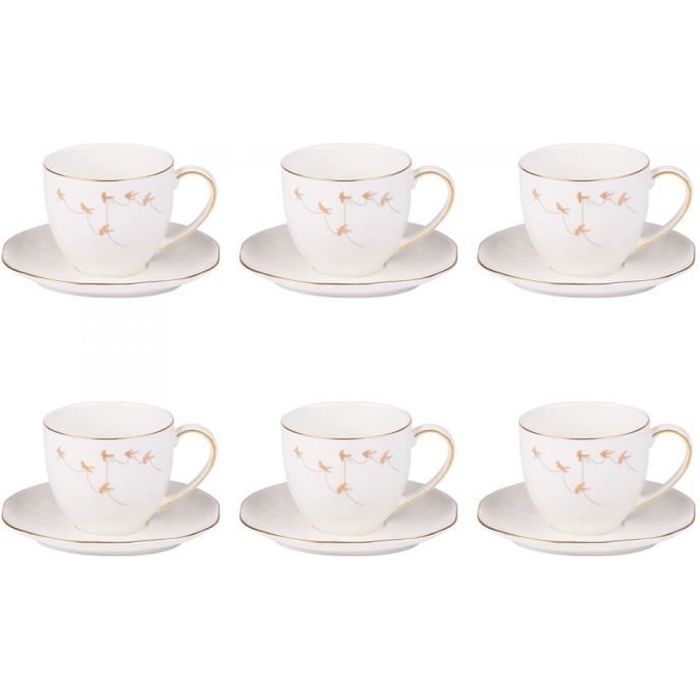 Coffret 4 Tasses à Thé Avec Sous Tasses Eleor 18 Cl