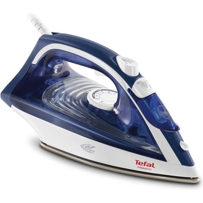 Fer à repasser Tefal Maestro 2 FV1845E0 - Semelle CeramicGlide - 110 g-min - Bleu Blanc - Tefal