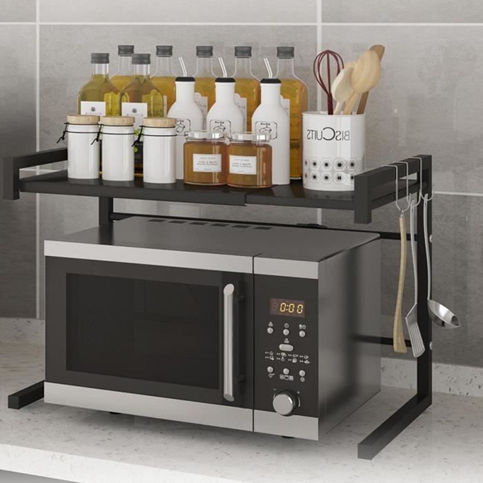 etagere cuisine meuble support etagere micro ondes four de rangement avec 3 crochets noir achat vente meuble etagere tempsa etagere cuisine meuble cdiscount