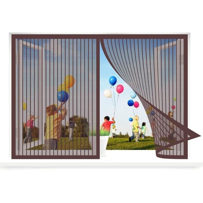 LZHBD Magnétique Moustiquaire Porte 140 X 190 Cm Rideau De Porte Anti- Moustique Fermeture Automatique Pour Couloirs Portes Patio Rideau Anti Moustique Bogues Sans Perçage - Noir