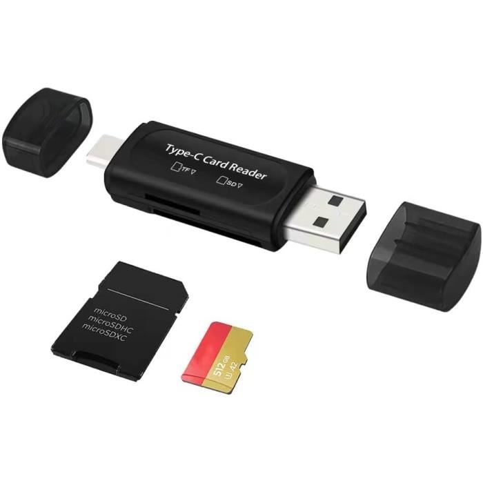 Lecteur De Carte SD/TF Universel 4 En 1 - Ports USB-C, Lightning, Micro USB, USB-A - Pour IPhone, Android, PC - 10