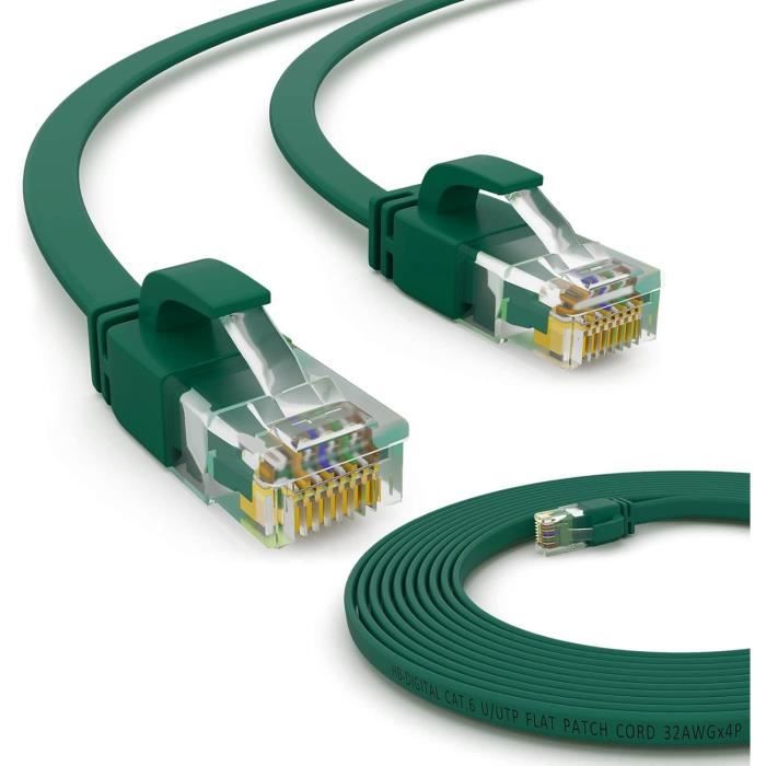 Câble Réseau Lan Plat Avec Connecteur Rj45 En Cuivre Professionnel Fin ...
