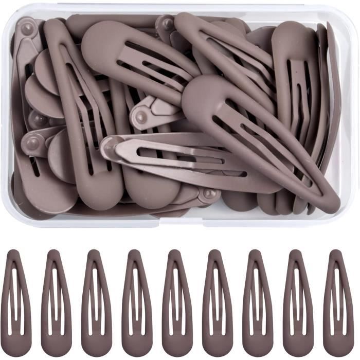 Lot De 10 Pinces à Cheveux Double Poignée Snap En Métal - Barrettes Avec Noeud - Neuf Étiquettes