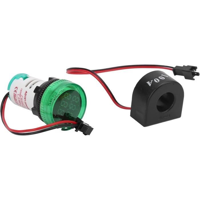 Compteur Numérique 3 En 1 LED - Voltmètre, Ampèremètre, Hertzmètre - 0-100A, 50-380V, 22mm